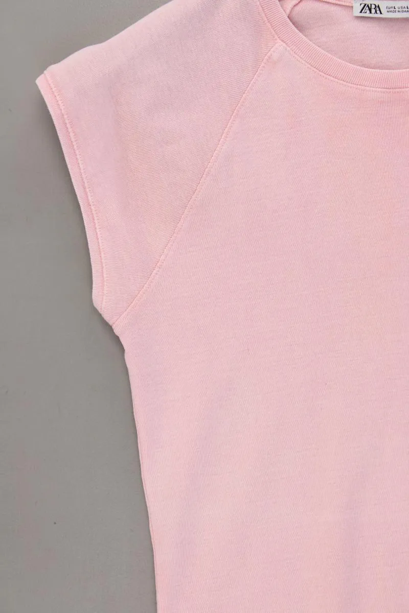 Zara T-Shirt Gr. L Kurzarm rosa aus Baumwolle