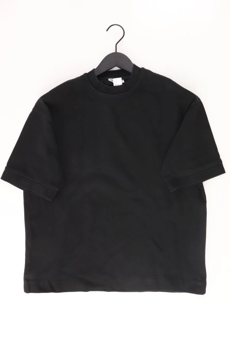 Zara T-Shirt für Herren Gr. S Kurzarm schwarz aus Baumwolle