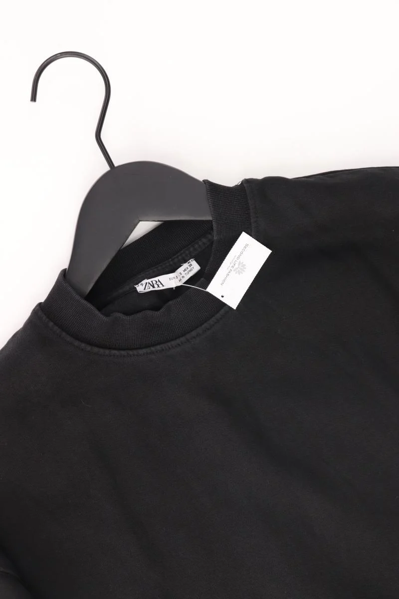 Zara T-Shirt für Herren Gr. S Kurzarm schwarz aus Baumwolle