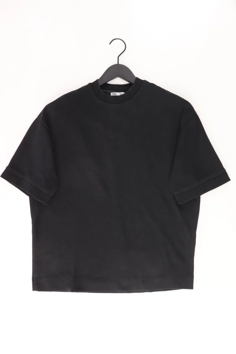 Zara T-Shirt für Herren Gr. S Kurzarm schwarz aus Baumwolle