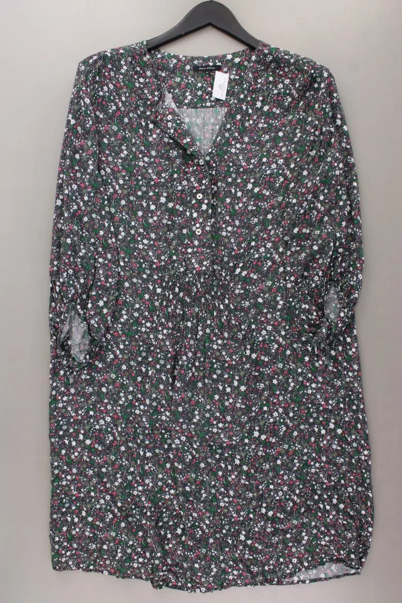Marc O'Polo Midikleid Gr. 40 mit Blumenmuster 3/4 Ärmel mehrfarbig