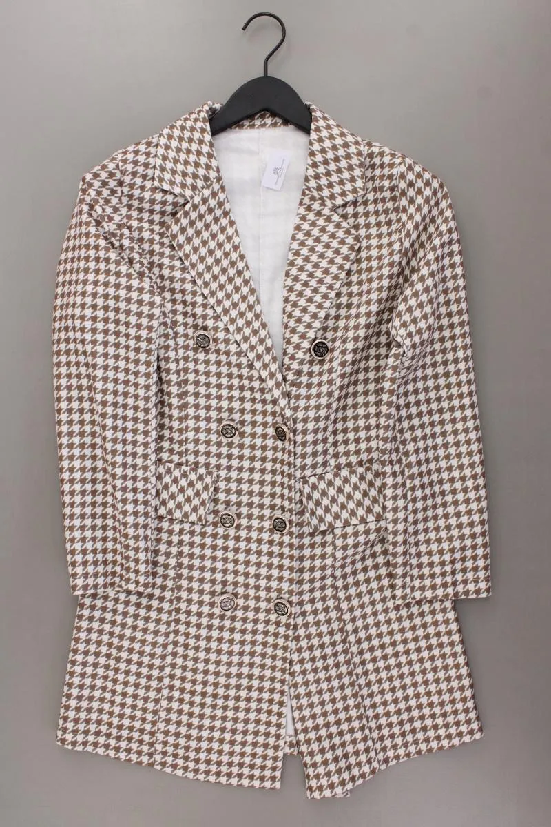 Slim Mantel Gr. S hahnentritt neuwertig braun aus Polyester