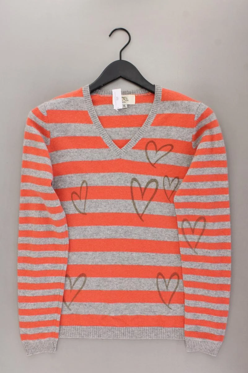 White T Cashmerepullover Gr. XL gestreift grau aus Kaschmir