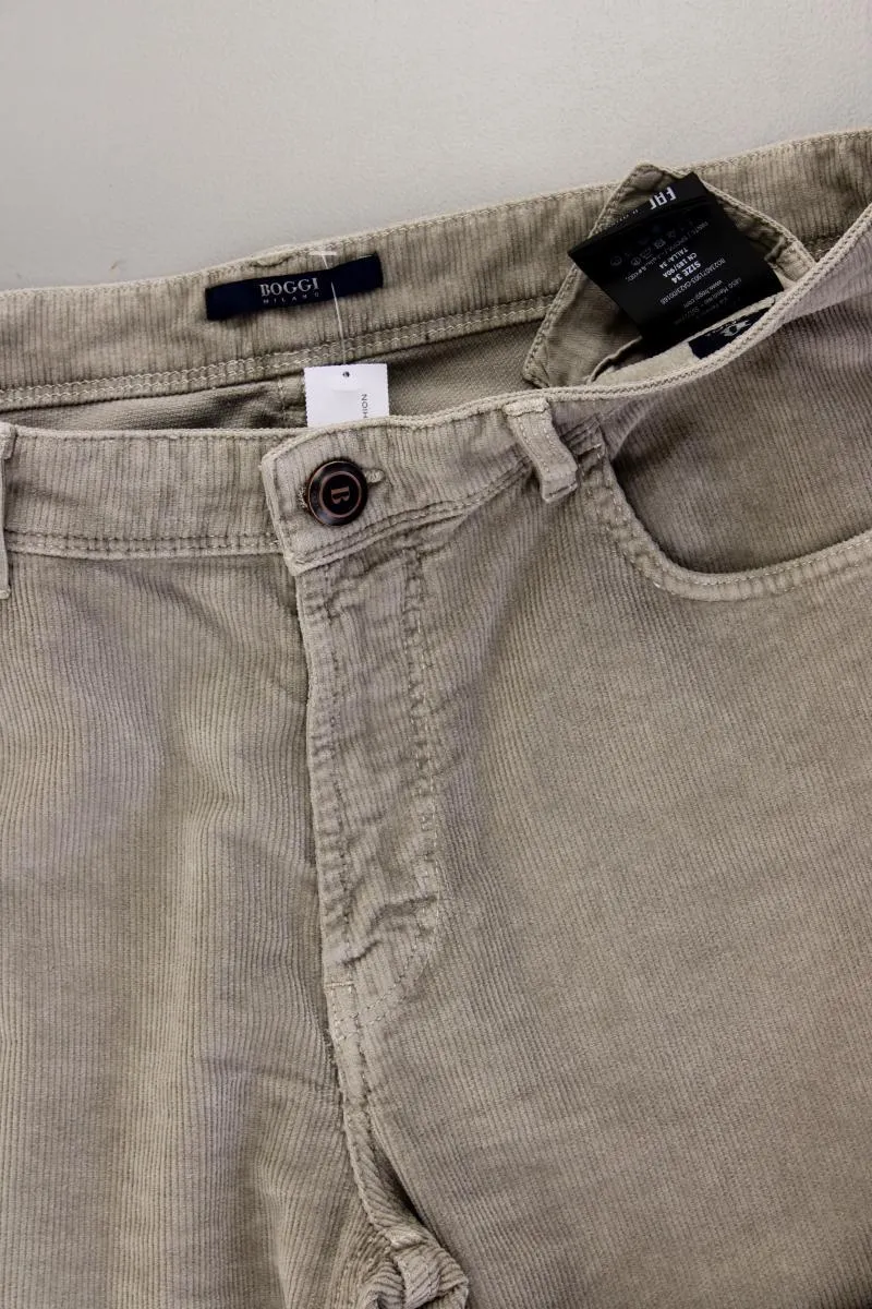 Boggi Cordhose für Herren Gr. W34 Modell Claude braun aus Baumwolle