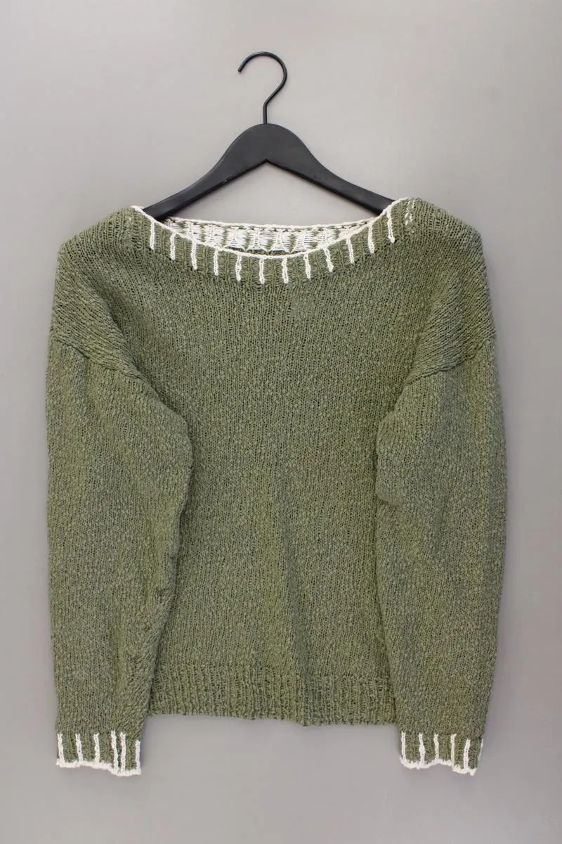 Heine Grobstrickpullover Gr. 36 olivgrün aus Baumwolle