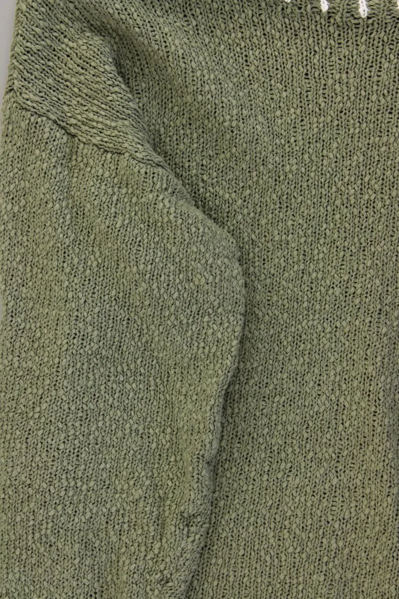 Heine Grobstrickpullover Gr. 36 olivgrün aus Baumwolle