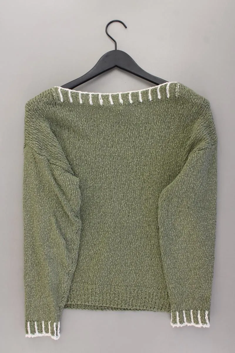 Heine Grobstrickpullover Gr. 36 olivgrün aus Baumwolle