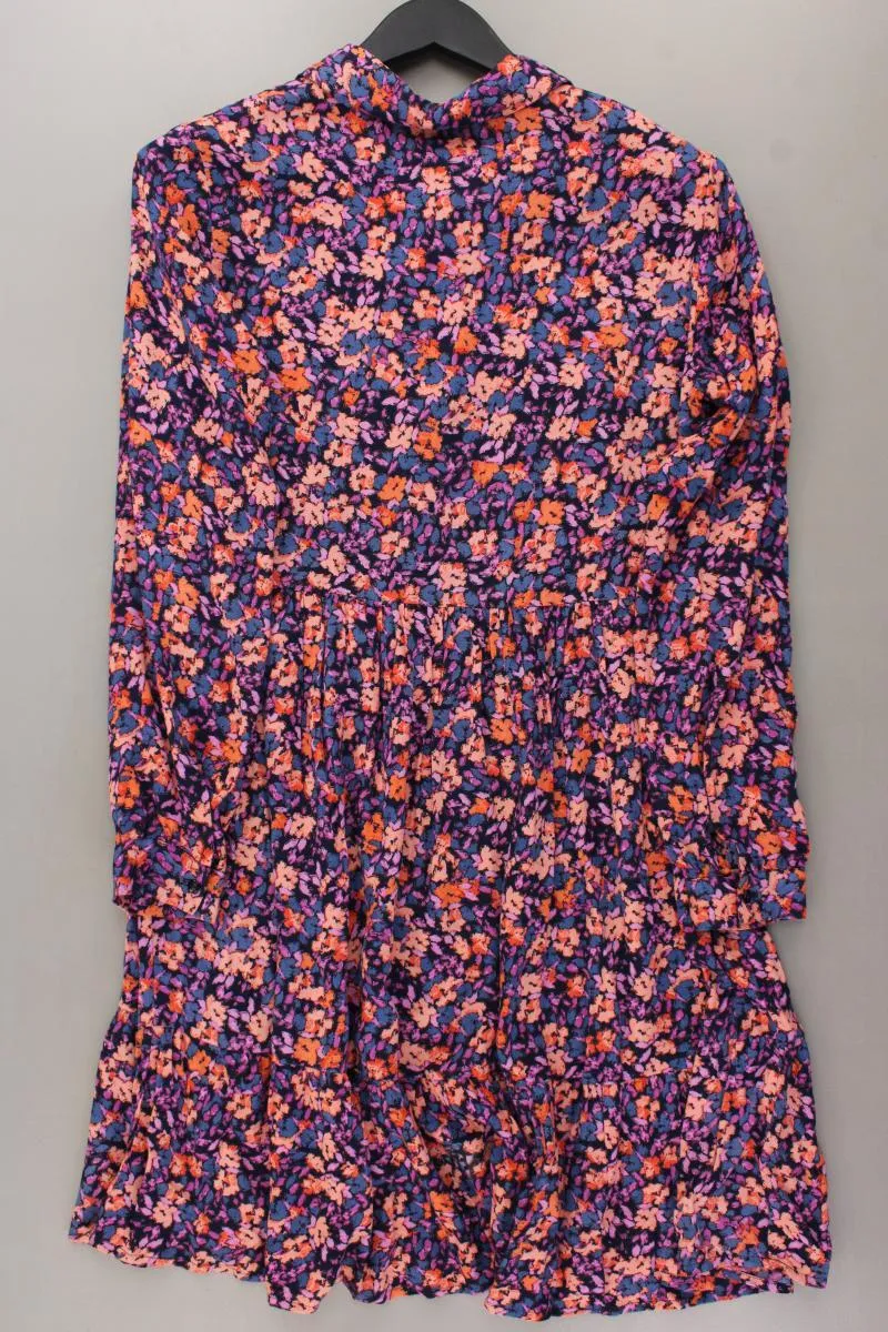 Pieces Langarmkleid Gr. S mit Blumenmuster mehrfarbig aus Viskose