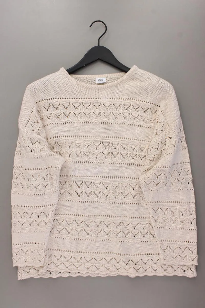 Lucia Feinstrickpullover Gr. 44 Vintage creme aus Baumwolle