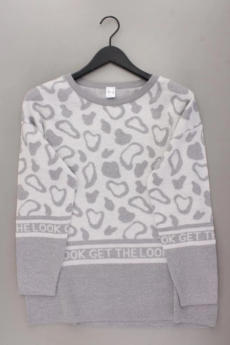 Feinstrickpullover Gr. 44 neuwertig silber aus Polyacryl