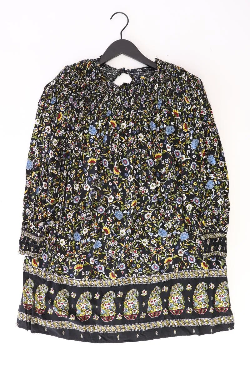 Zara Langarmkleid Gr. M mit Blumenmuster mehrfarbig aus Viskose