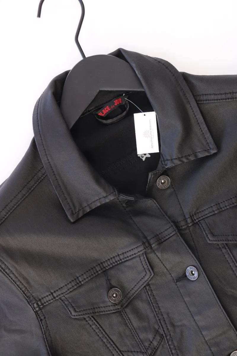 Place du Jour Übergangsjacke Gr. 40 schwarz aus Baumwolle