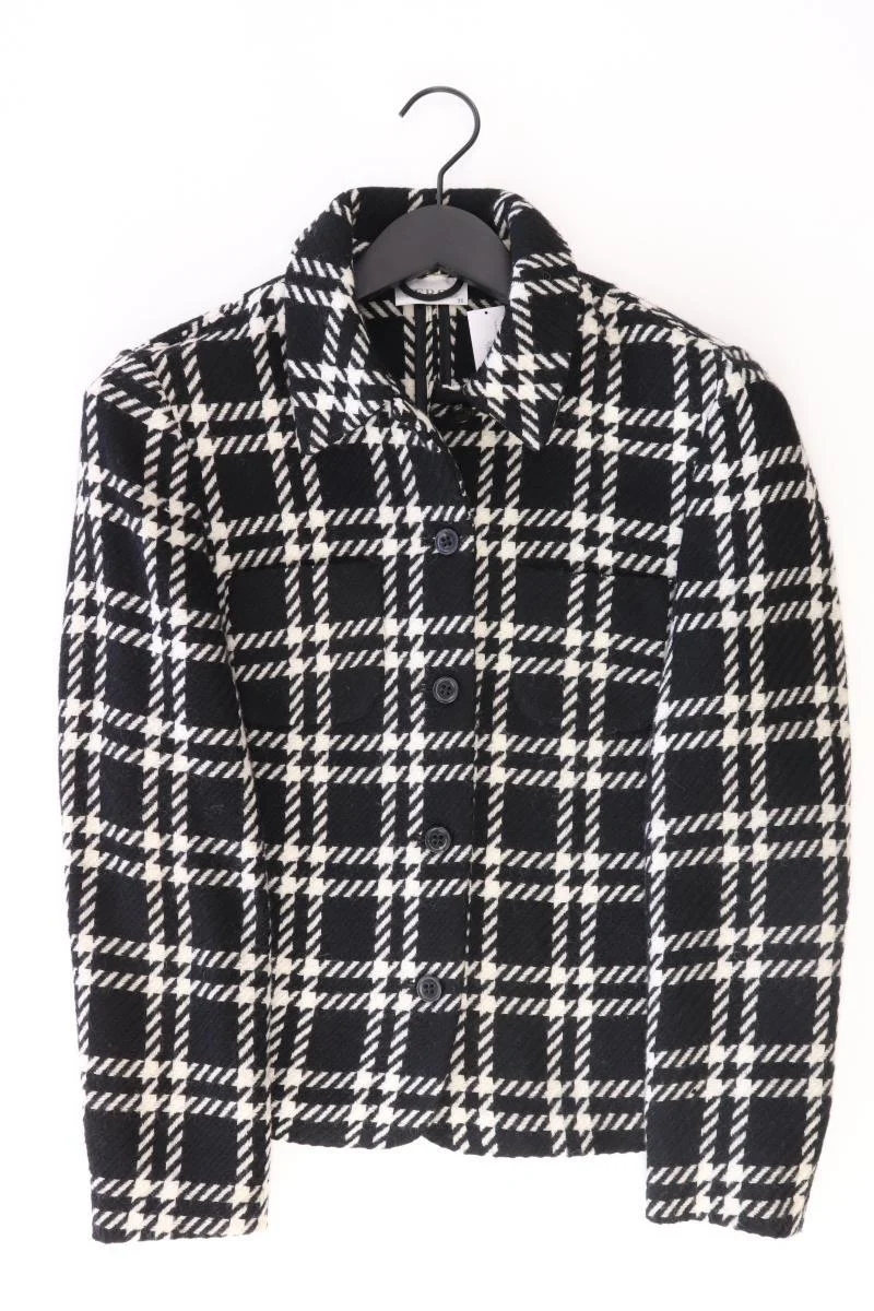 Verse Wolljacke Gr. 36 geometrisches Muster schwarz aus Schurwolle