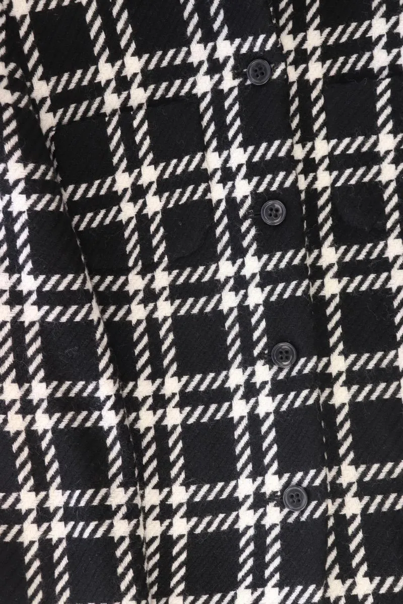 Verse Wolljacke Gr. 36 geometrisches Muster schwarz aus Schurwolle