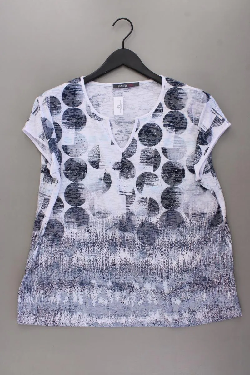 estelle jolie Printshirt Gr. 44 Kurzarm blau aus Polyester