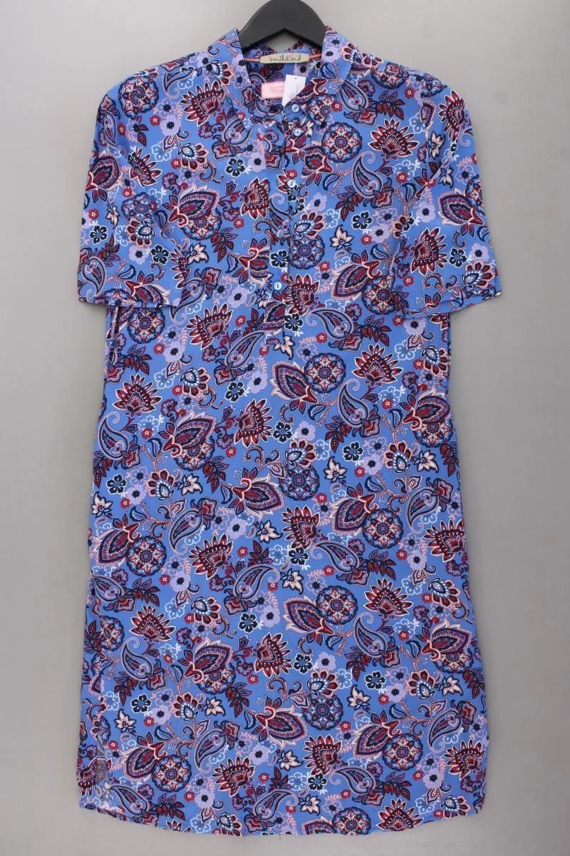 Smith & Soul Kurzarmkleid Gr. S mit Paisleymuster blau aus Viskose