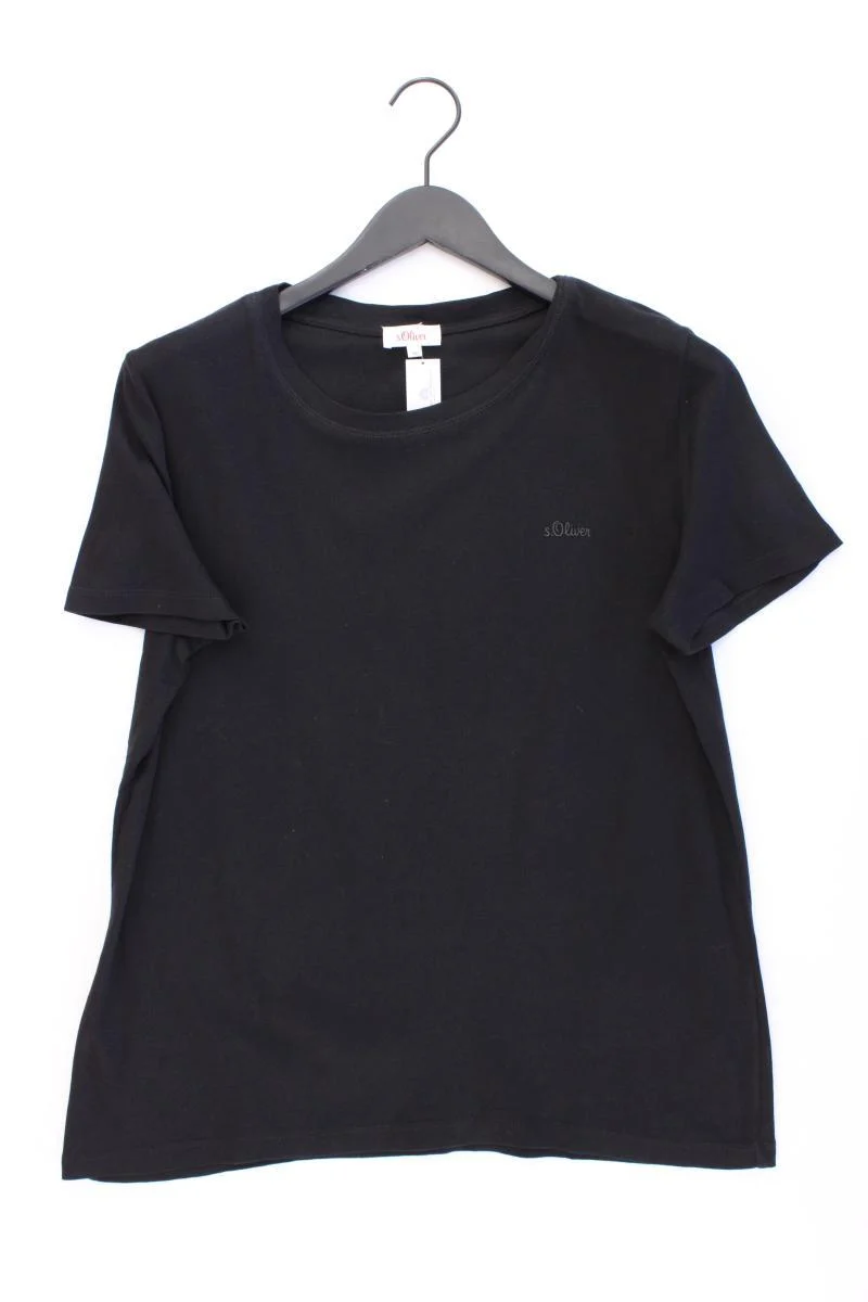 s.Oliver T-Shirt Gr. 46 Kurzarm schwarz aus Baumwolle