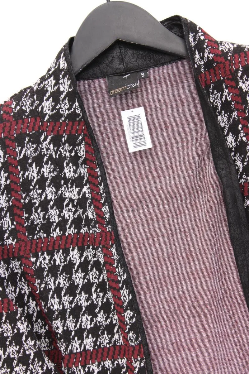 dreamstar Strickjacke Gr. S hahnentritt Langarm grau aus Polyester