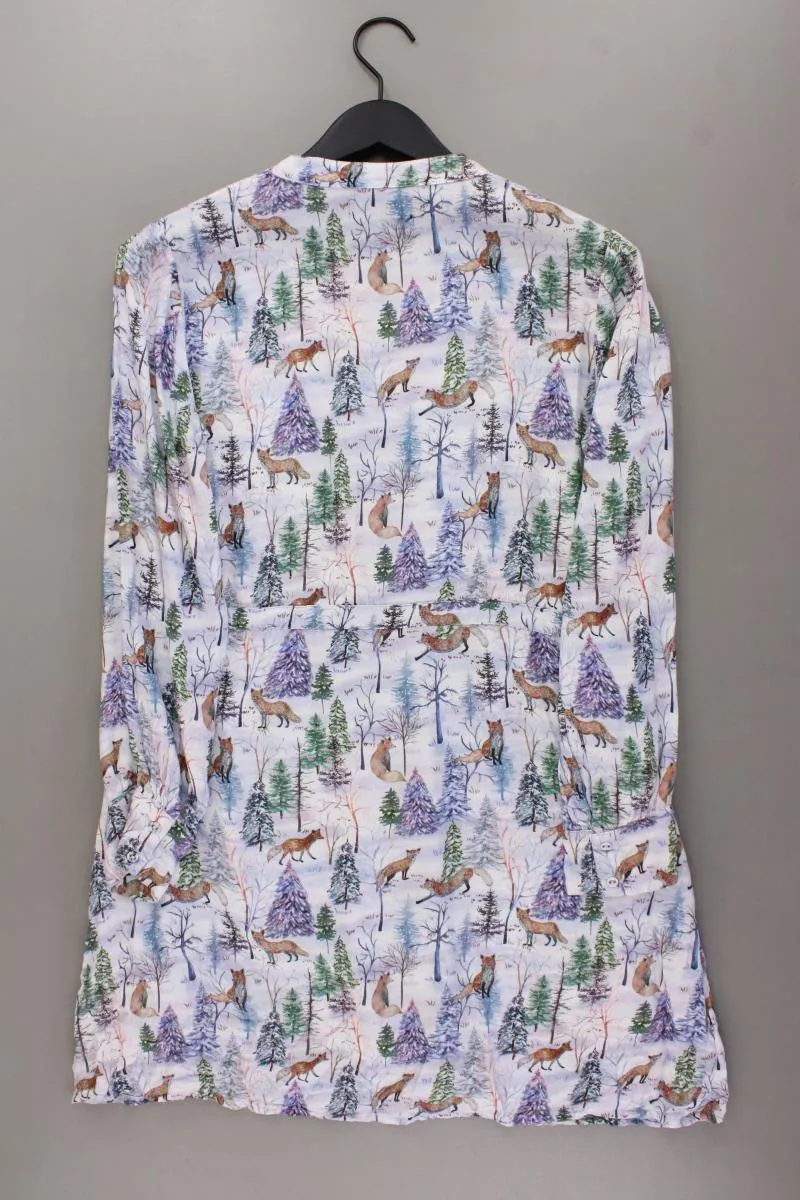 NRVNA Mode Kleid mit Fuchsmuster Gr. M mit Tierdruck Langarm mehrfarbig