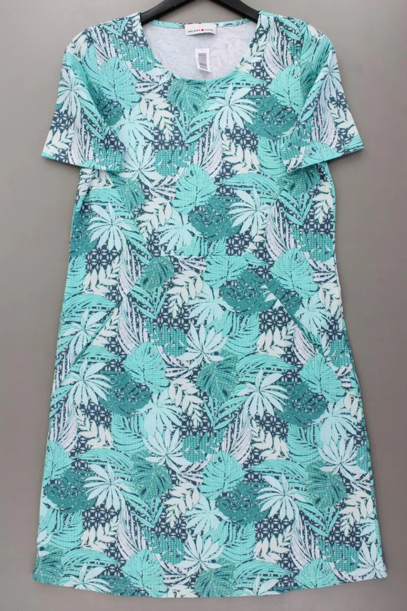 Helena Vera Kurzarmkleid Gr. 40 mit Blumenmuster türkis aus Polyester