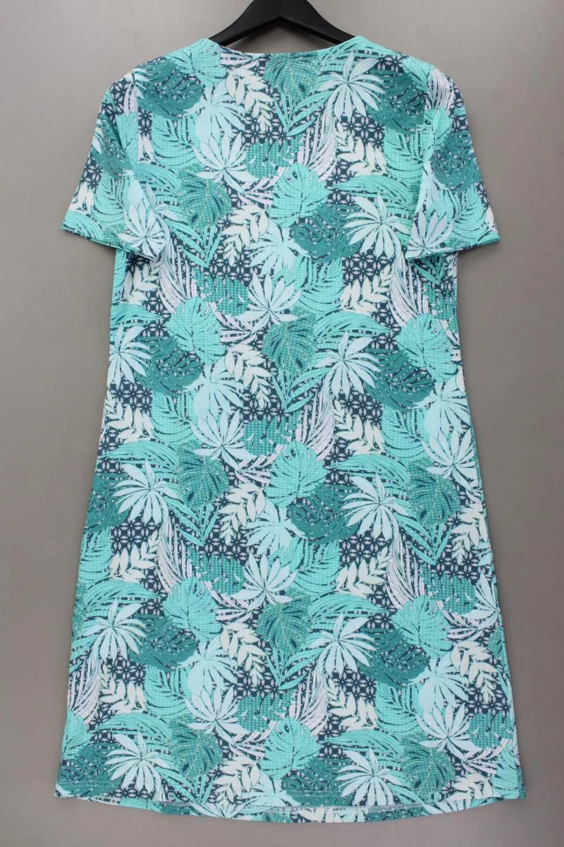 Helena Vera Kurzarmkleid Gr. 40 mit Blumenmuster türkis aus Polyester
