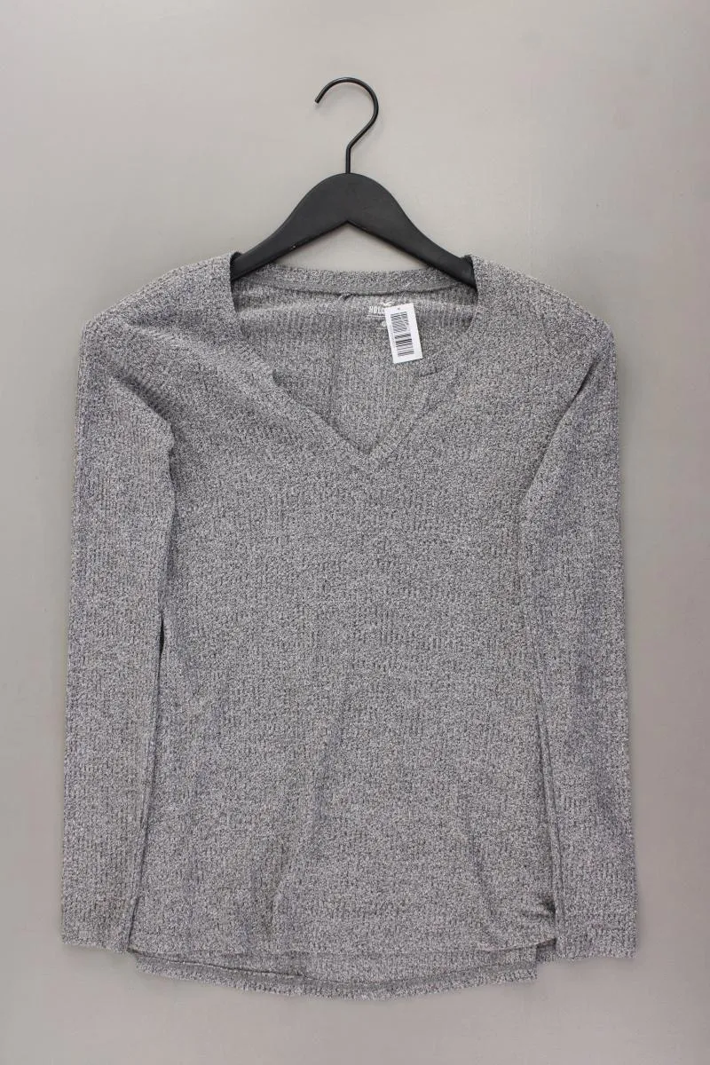 Hollister Shirt mit V-Ausschnitt Gr. XS 3/4 Ärmel grau aus Viskose