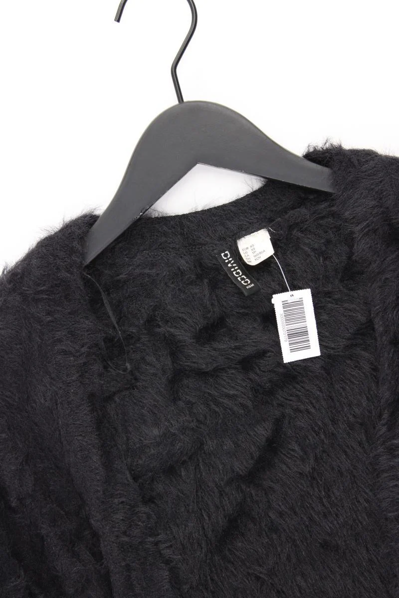 H&M Divided Fransencardigan Gr. XS Langarm schwarz aus Polyamid