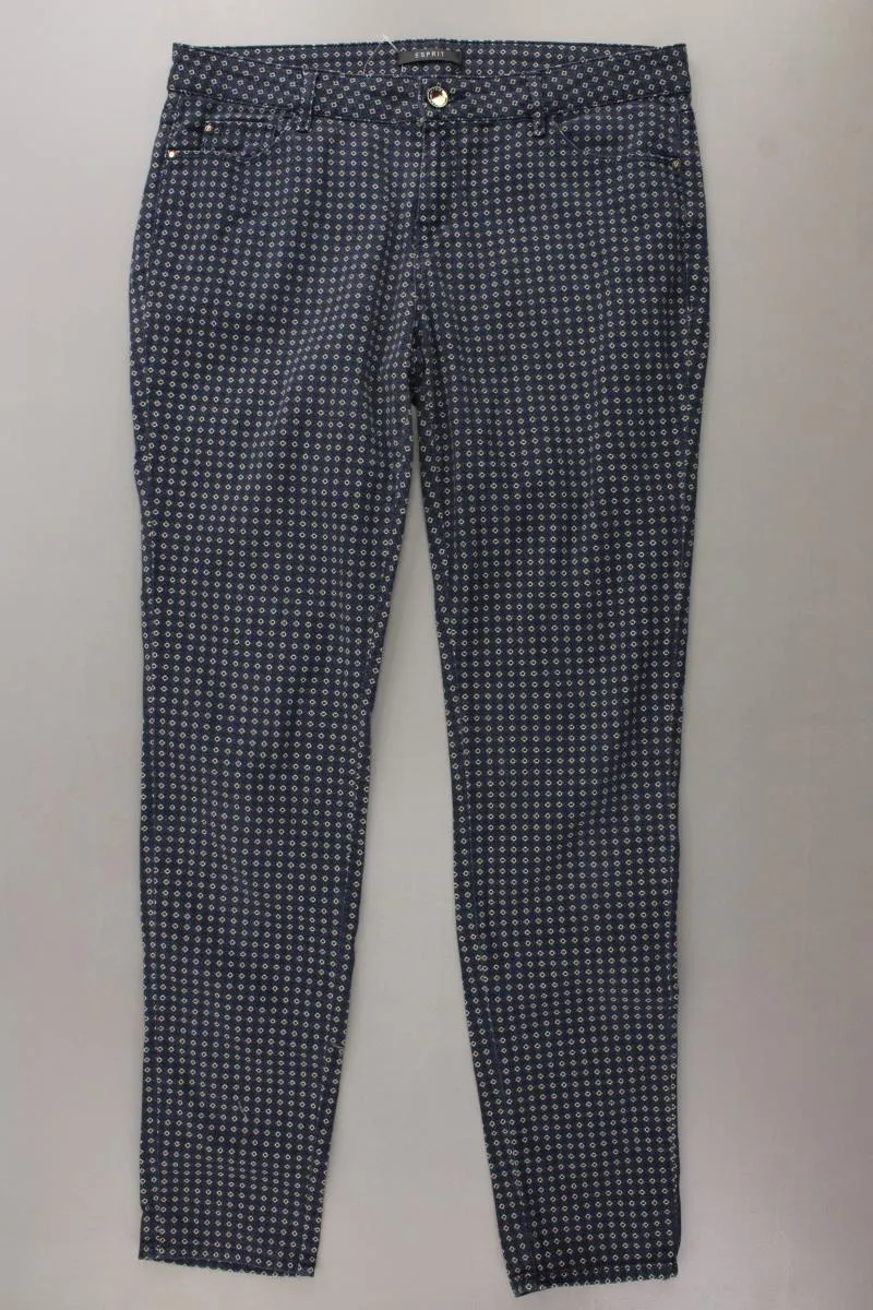 Esprit Five-Pocket-Hose Gr. 40 geometrisches Muster blau aus Baumwolle