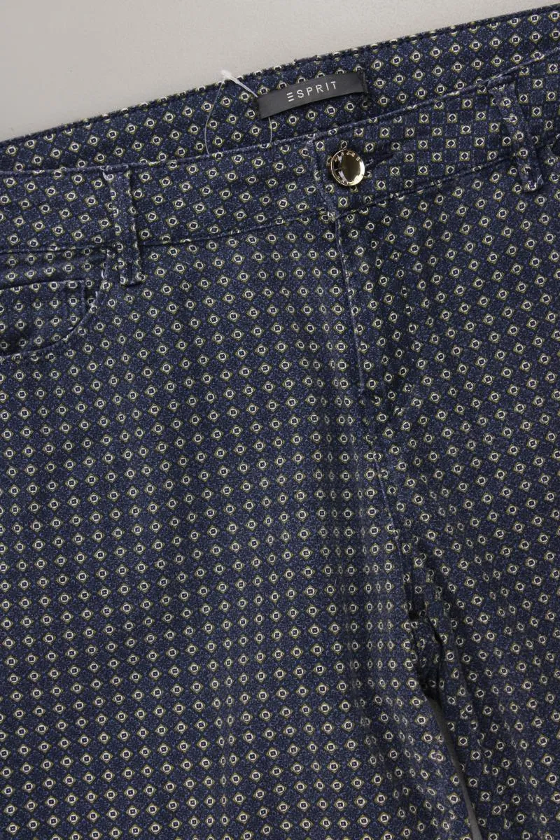 Esprit Five-Pocket-Hose Gr. 40 geometrisches Muster blau aus Baumwolle