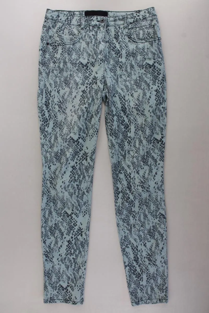 Marc Aurel Hose Gr. 38 mit Tierdruck blau aus Baumwolle