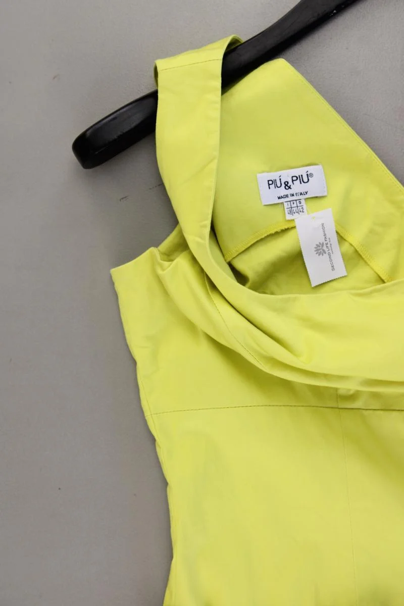PiuPiu Bleistiftkleid Gr. 42 Ärmellos gelb aus Baumwolle