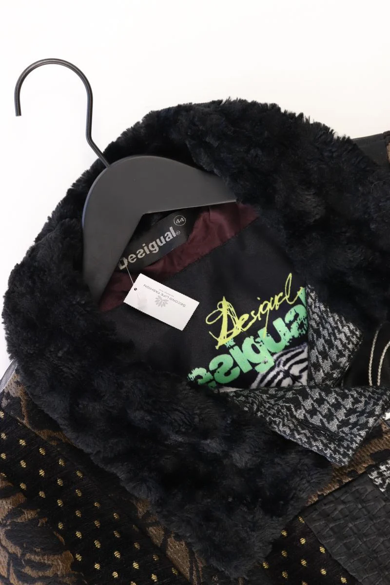 Desigual Wintermantel Gr. 44 schwarz aus Polyester