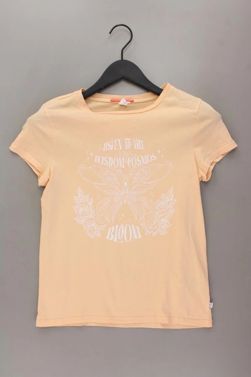 QS by s.Oliver Printshirt Gr. S Kurzarm orange aus Baumwolle
