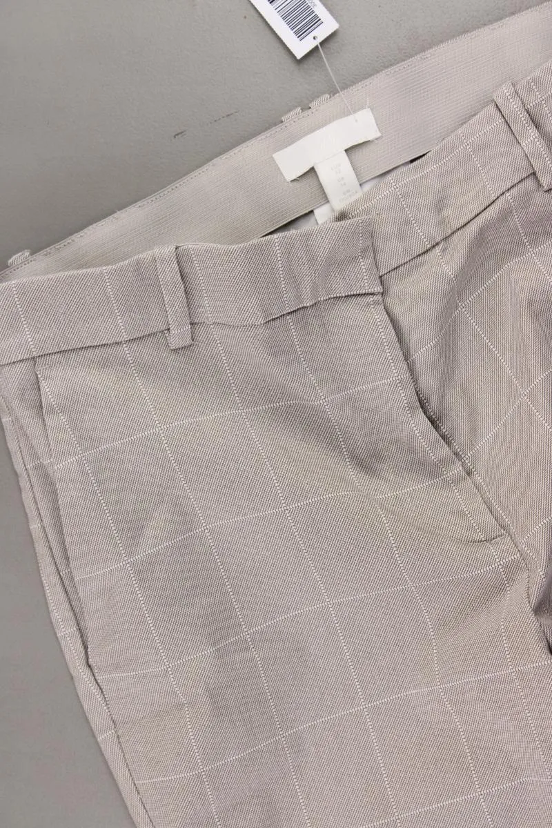 H&M Stoffhose Gr. 42 kariert creme aus Baumwolle