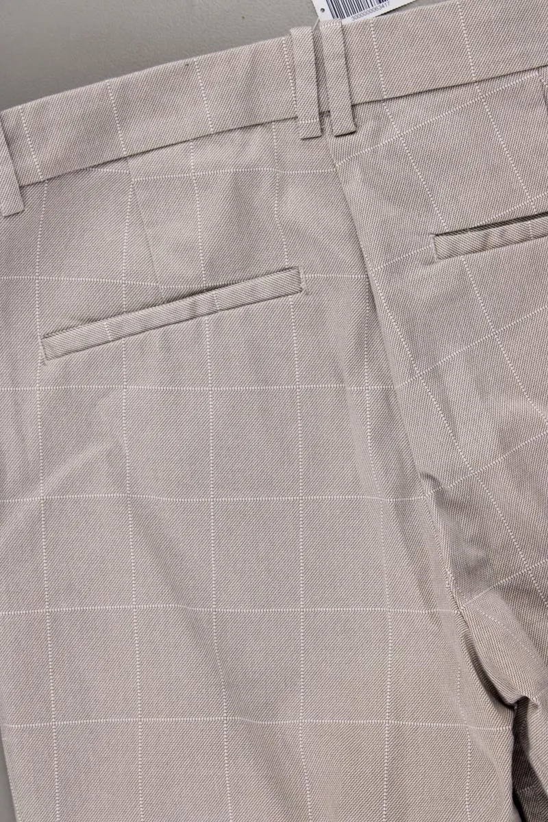 H&M Stoffhose Gr. 42 kariert creme aus Baumwolle