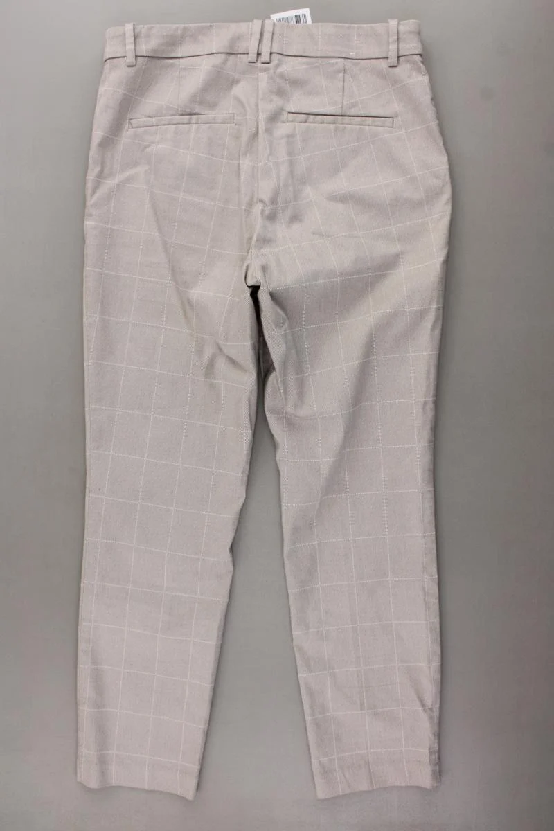 H&M Stoffhose Gr. 42 kariert creme aus Baumwolle