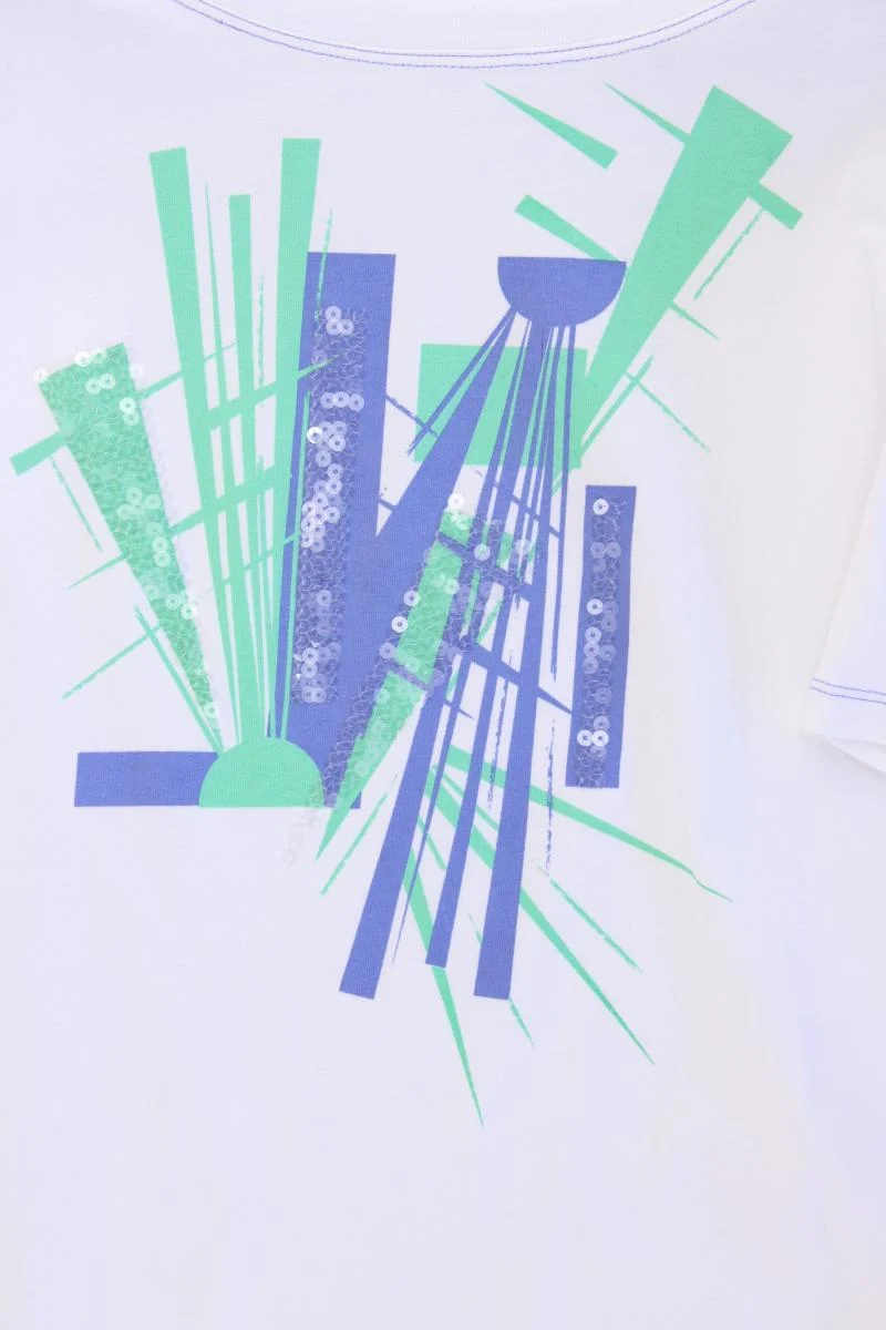 Rosner Printshirt Gr. 36 Kurzarm weiß