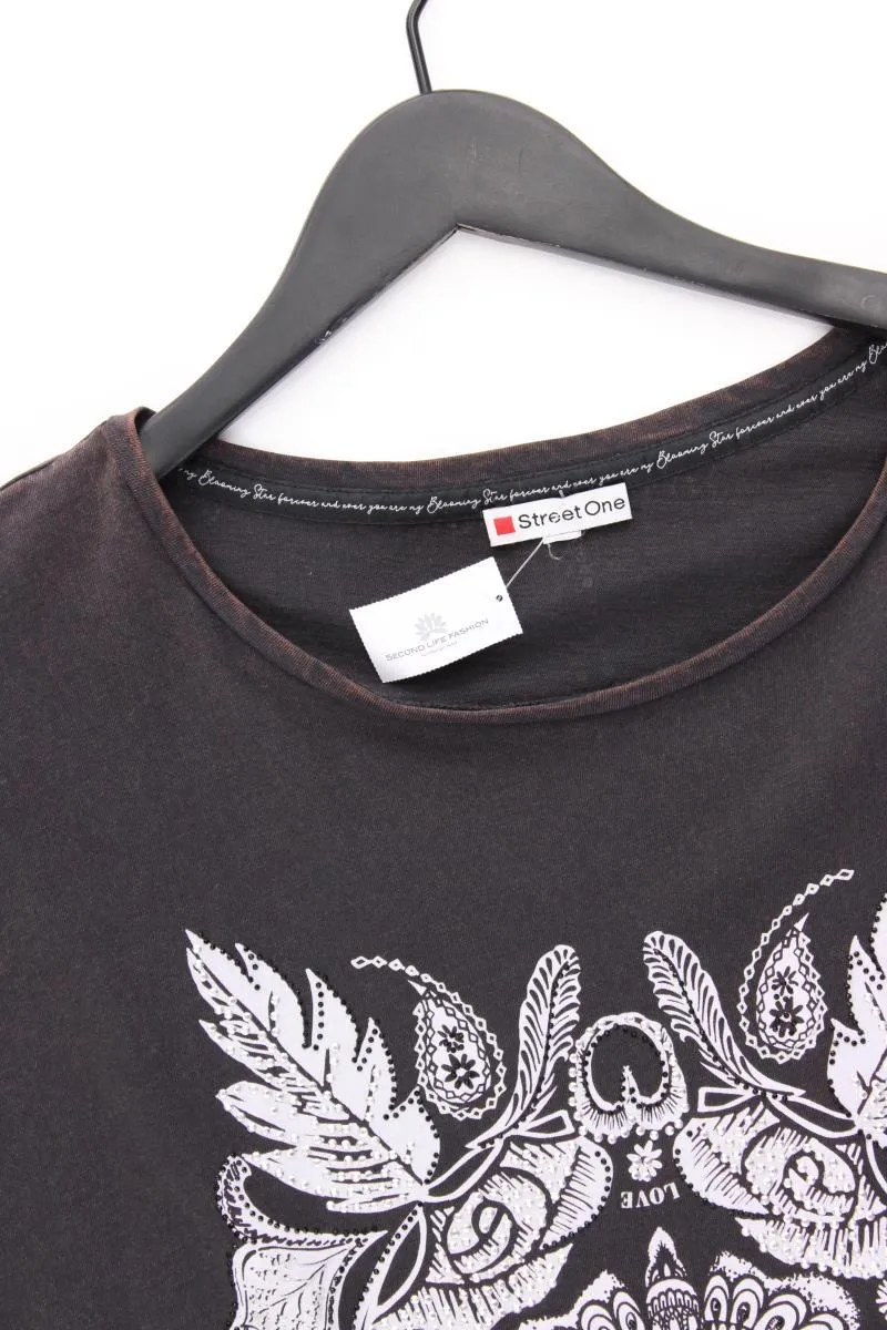 Street One Printshirt Gr. 48 Kurzarm grau