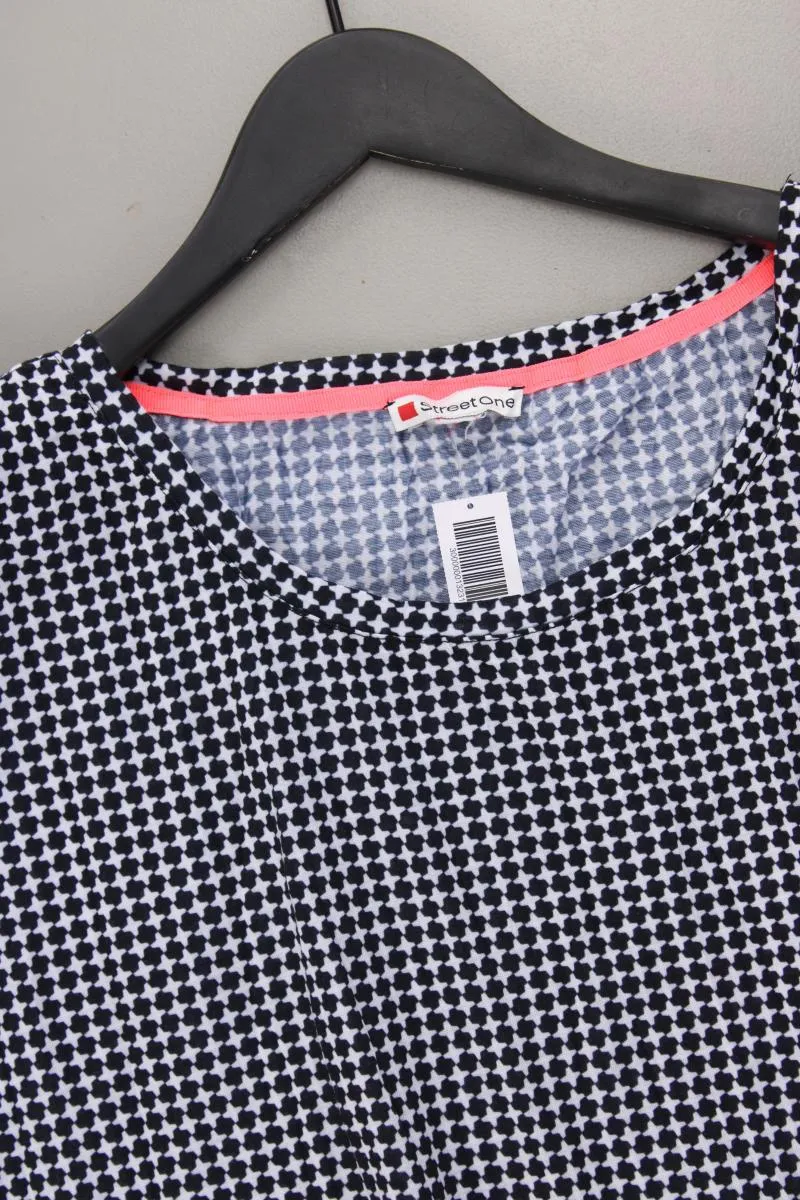 Street One T-Shirt Gr. 46 geometrisches Muster Kurzarm blau