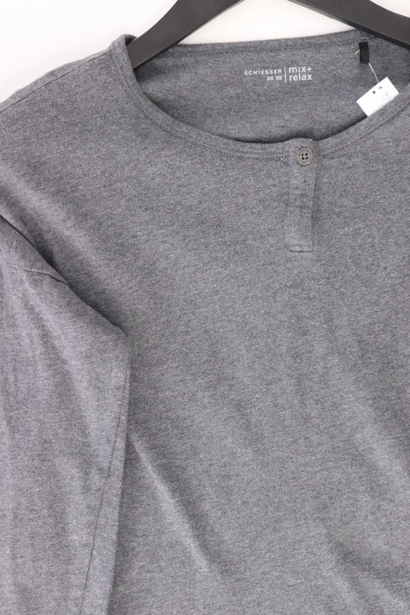 Schiesser Longsleeve-Shirt Gr. 34 Langarm grau aus Baumwolle
