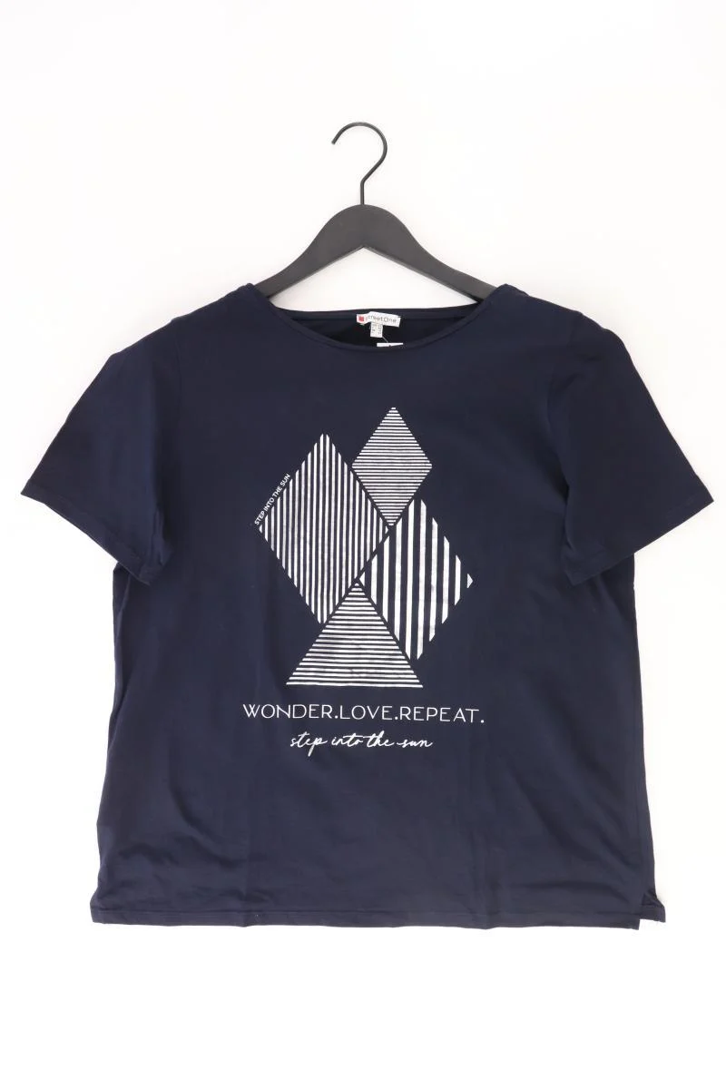 Street One Printshirt Gr. 42 Kurzarm blau