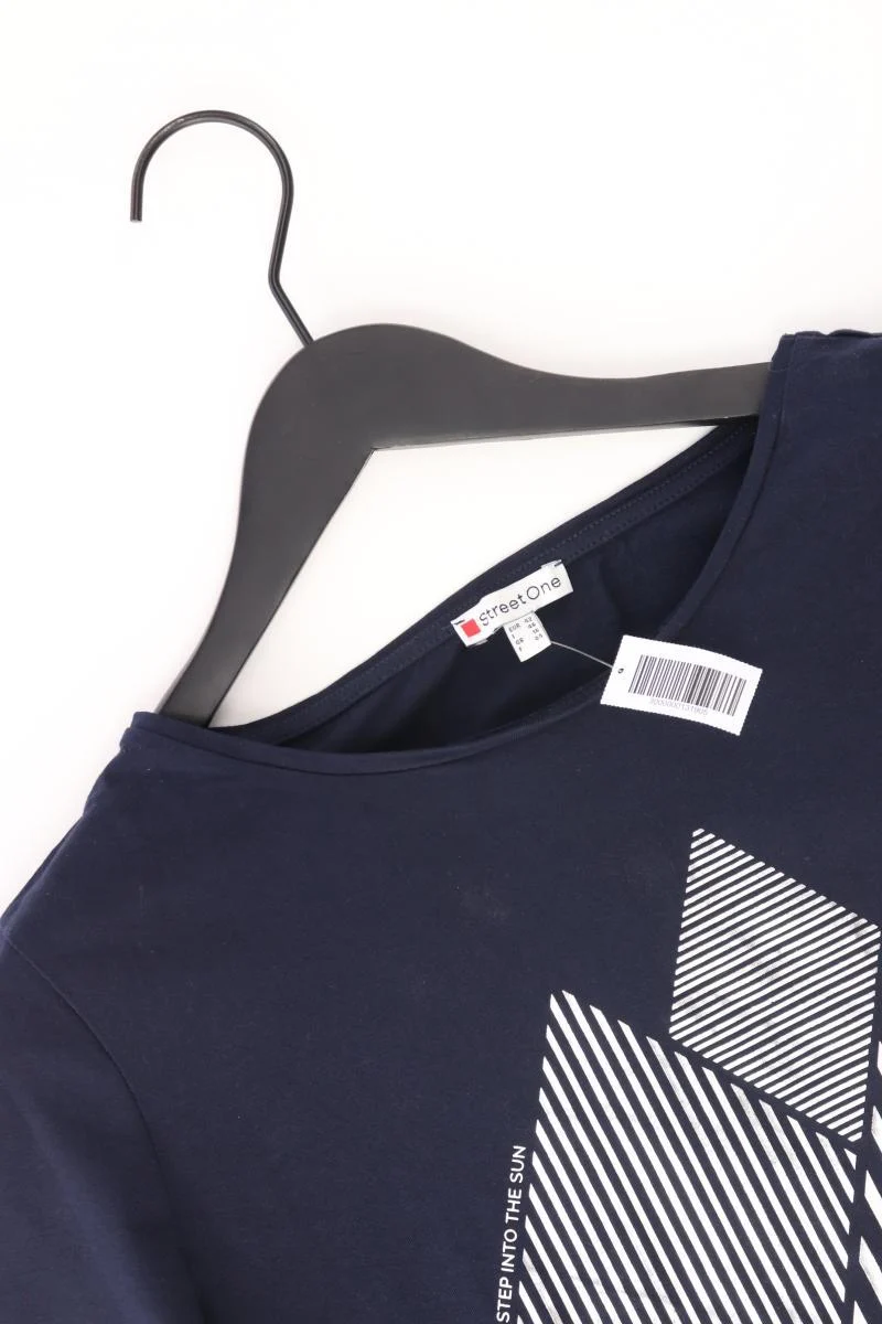 Street One Printshirt Gr. 42 Kurzarm blau