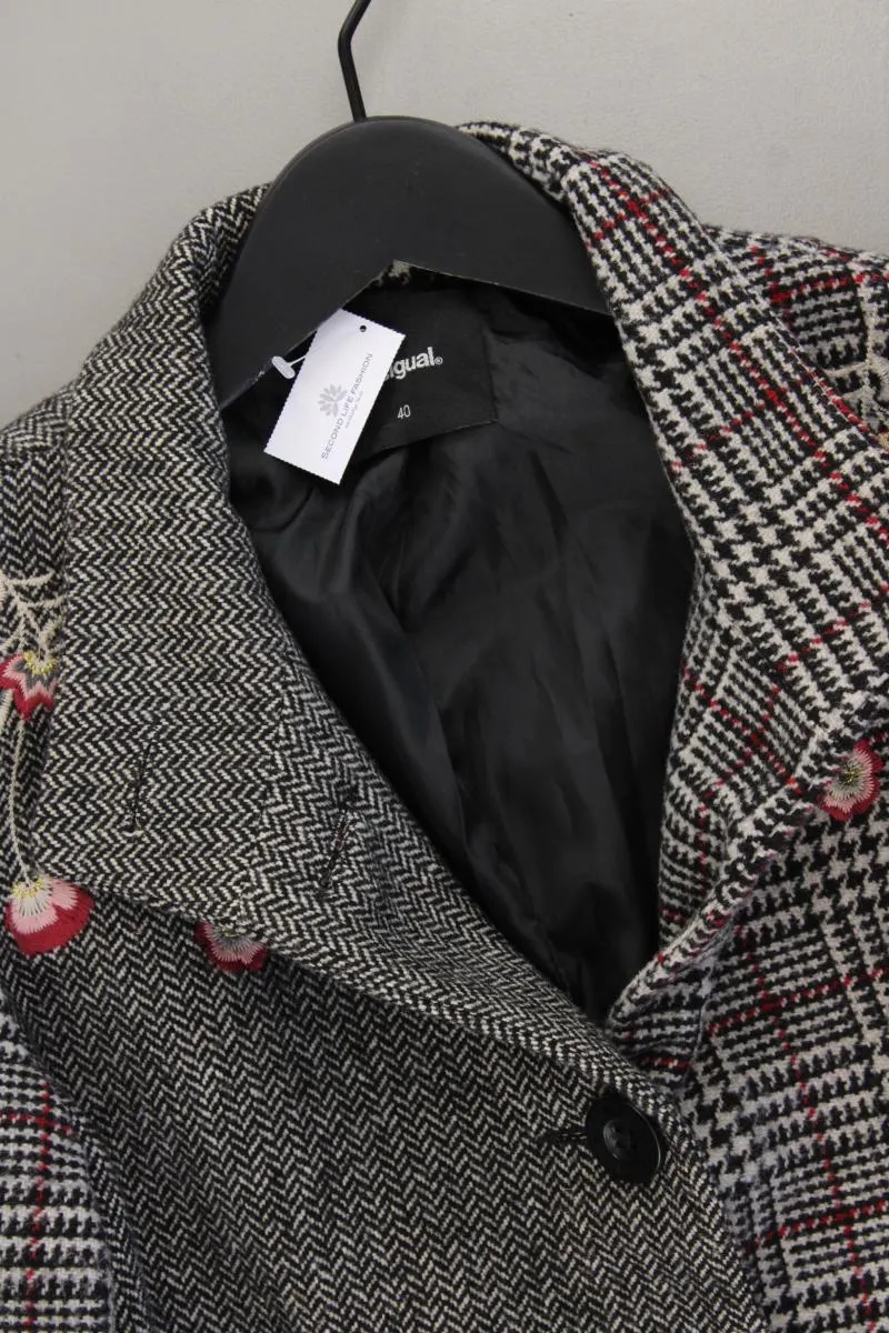 Desigual Slim Mantel Gr. 40 hahnentritt grau