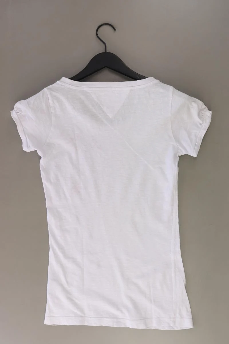 Hilfiger Denim Printshirt Gr. S Kurzarm weiß aus Baumwolle