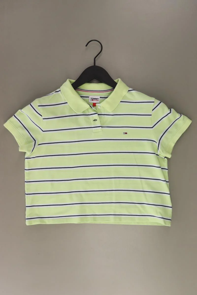 Tommy Jeans Cropped Shirt Gr. L gestreift Kurzarm grün aus Baumwolle