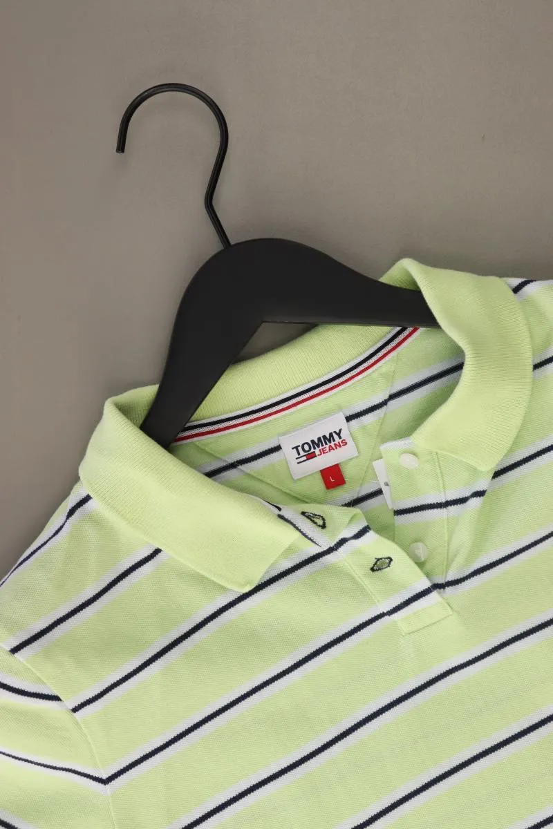 Tommy Jeans Cropped Shirt Gr. L gestreift Kurzarm grün aus Baumwolle