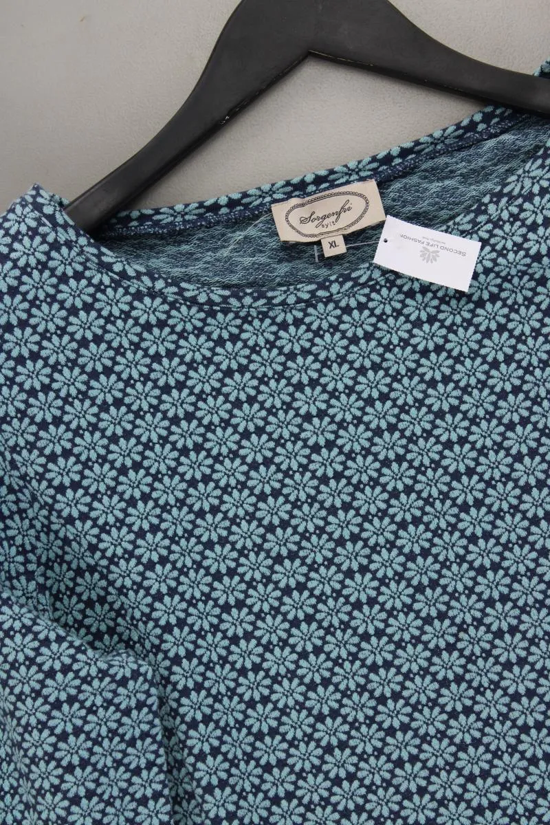 Sorgenfri Sylt Midikleid Gr. XL 3/4 Ärmel blau aus Baumwolle