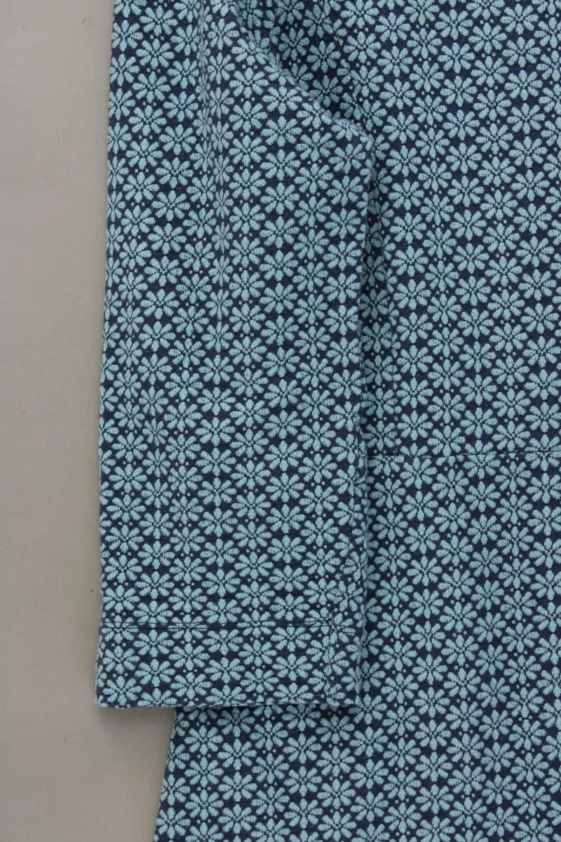 Sorgenfri Sylt Midikleid Gr. XL 3/4 Ärmel blau aus Baumwolle