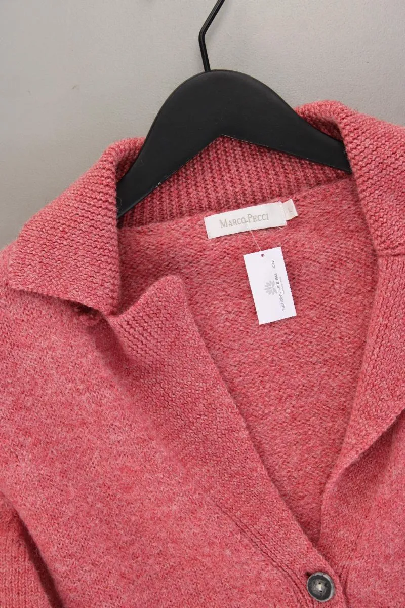 Marco Pecci Strickjacke Gr. L Langarm rosa aus Wolle