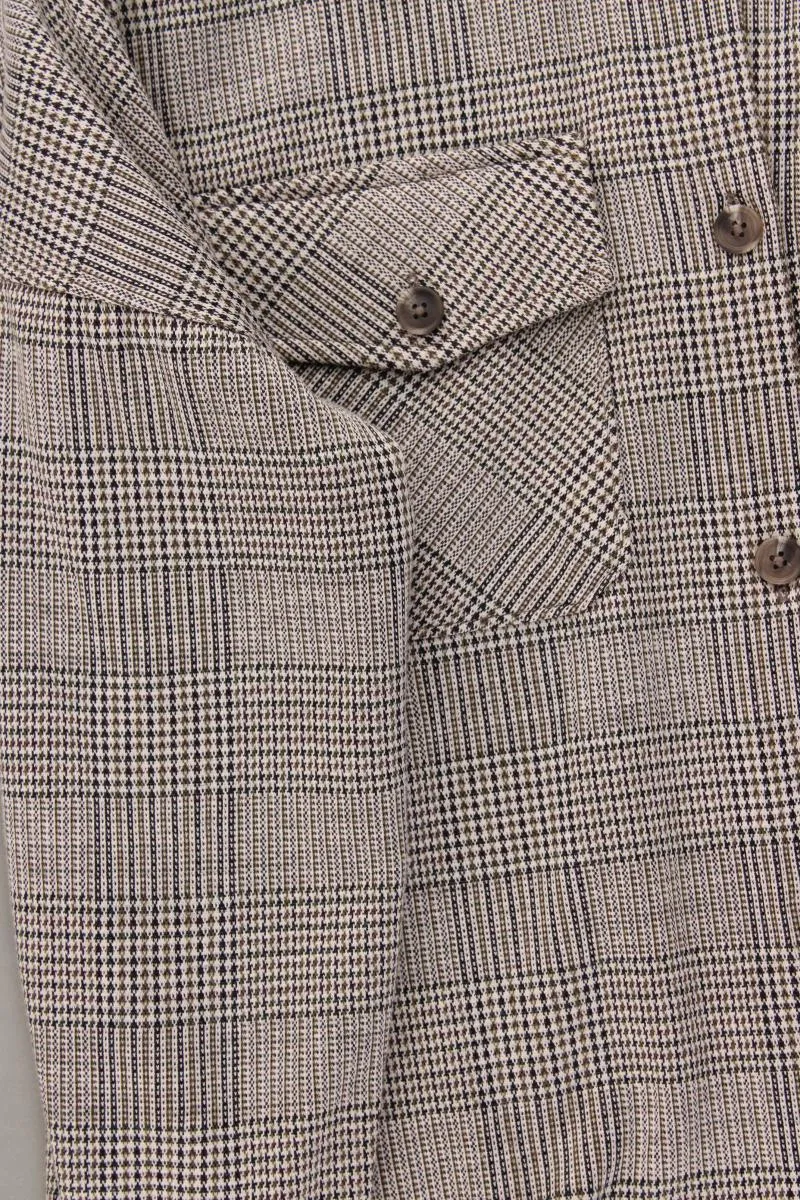Stradivarius Hemdjacke Gr. S hahnentritt braun aus Polyester